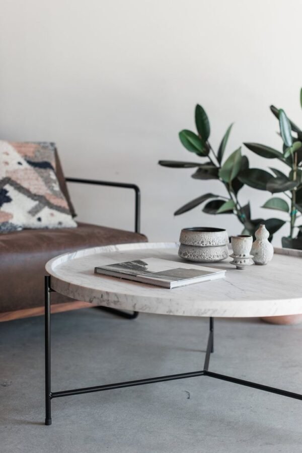 Modern Minimalist Round Marble Table - Image 2